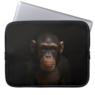 Svart 4 Luxe laptopsleeve, lugn schimpans Laptop Fodral