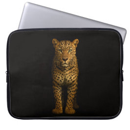 Svart 4 Luxe laptopsleeve, Majestätisk leopard Laptop Fodral