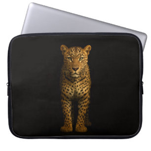 Svart 4 Luxe laptopsleeve, Majestätisk leopard Laptop Fodral