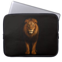 Svart 4 Luxe laptopsleeve, Majestätiskt Lejon