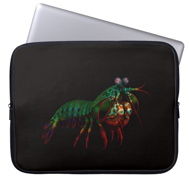 Svart 4 Luxe laptopsleeve, Mantis Shrimp Laptop Fodral (Framsidan)