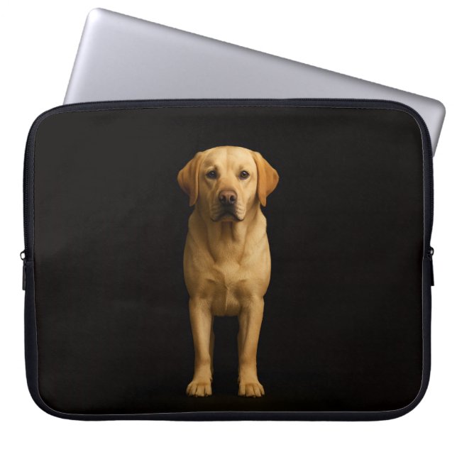 Svart 4 Luxe laptopsleeve, minimalist Labrador Laptop Fodral (Framsidan)