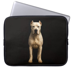 Svart 4 Luxe laptopsleeve, modig Dogo Argentino Laptop Fodral