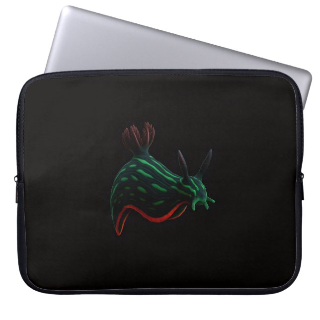 Svart 4 Luxe laptopsleeve, Neonhavssnigel Laptop Fodral (Framsidan)