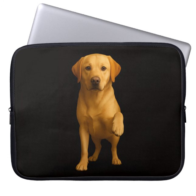 Svart 4 Luxe laptopsleeve, öm labrador Laptop Fodral (Framsidan)