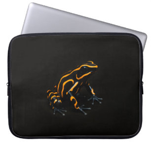 Svart 4 Luxe laptopsleeve, Orange Black Frog Laptop Fodral