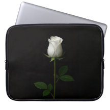 Svart 4 Luxe laptopsleeve, ren vit ros