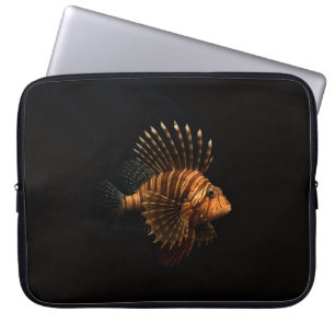 Svart 4 Luxe laptopsleeve, Röd Lejonfisk Laptop Fodral