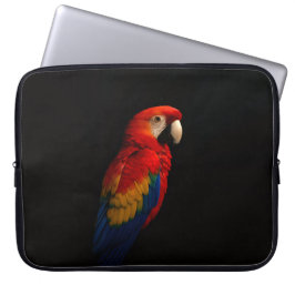 Svart 4 Luxe laptopsleeve, scharlakansröd papegoja Laptop Fodral