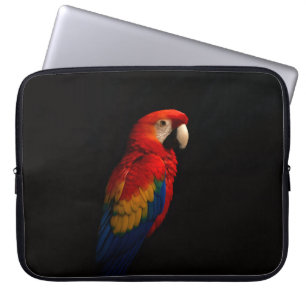 Svart 4 Luxe laptopsleeve, scharlakansröd papegoja Laptop Fodral