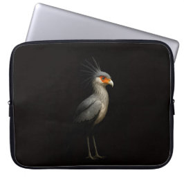 Svart 4 Luxe laptopsleeve, sekreterarfågel Laptop Fodral