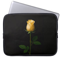 Svart 4 Luxe laptopsleeve, solbelyst gul ros