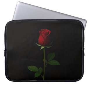 Svart 4 Luxe laptopsleeve, Velvet röd ros Laptop Fodral