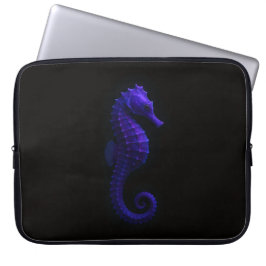Svart 4 Luxe laptopsleeve, Violett blå sjöhästar Laptop Fodral