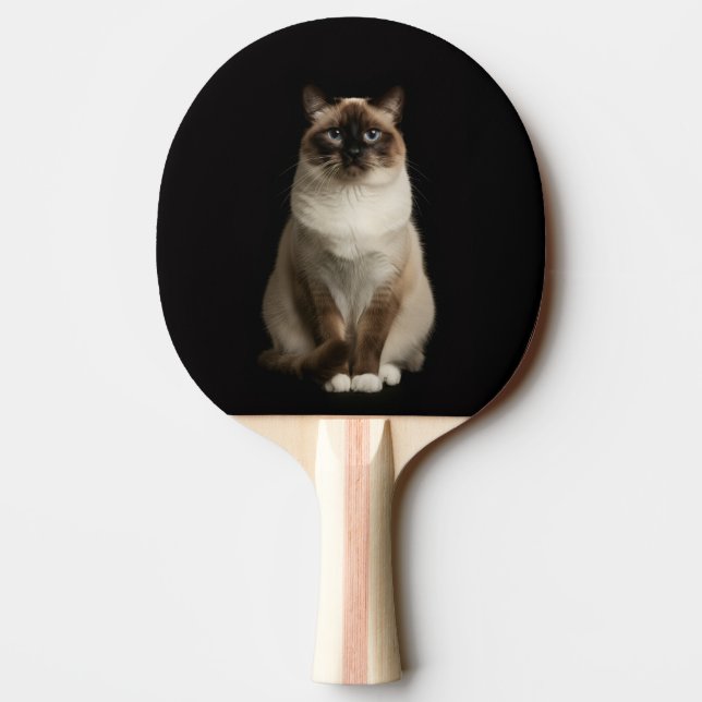 Svart 4 Luxe ping pong-paddle, Burmesisk katt Pingisracket (Baksidan)