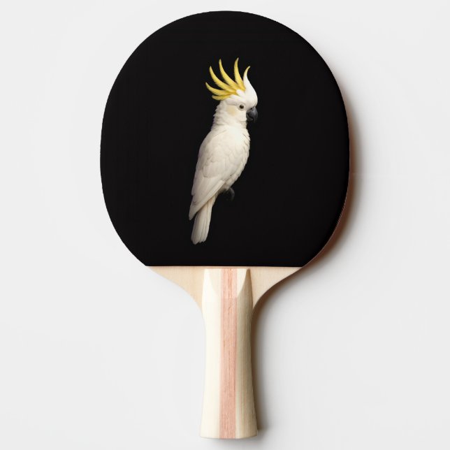 Svart 4 Luxe ping pong-paddle, Crested Cockatoo Pingisracket (Baksidan)