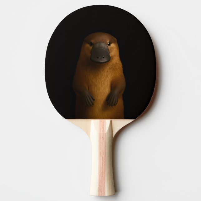 Svart 4 Luxe ping pong-paddle, Elegant Näbbdjur Pingisracket (Baksidan)