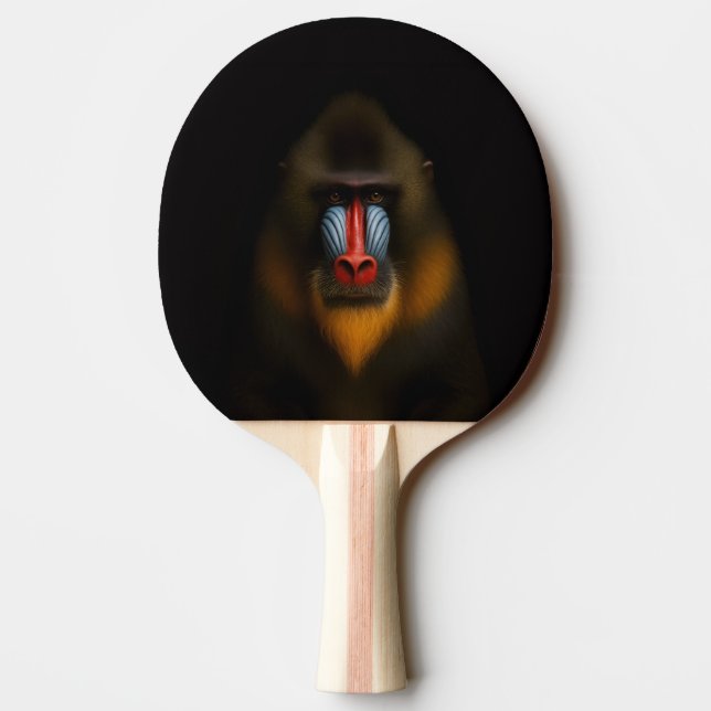 Svart 4 Luxe ping pong-paddle, Mandrill Monkey Pingisracket (Baksidan)