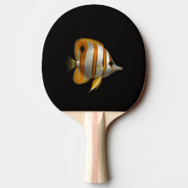 Svart 4 Luxe ping pong-paddle, Revfjärilfisk Pingisracket