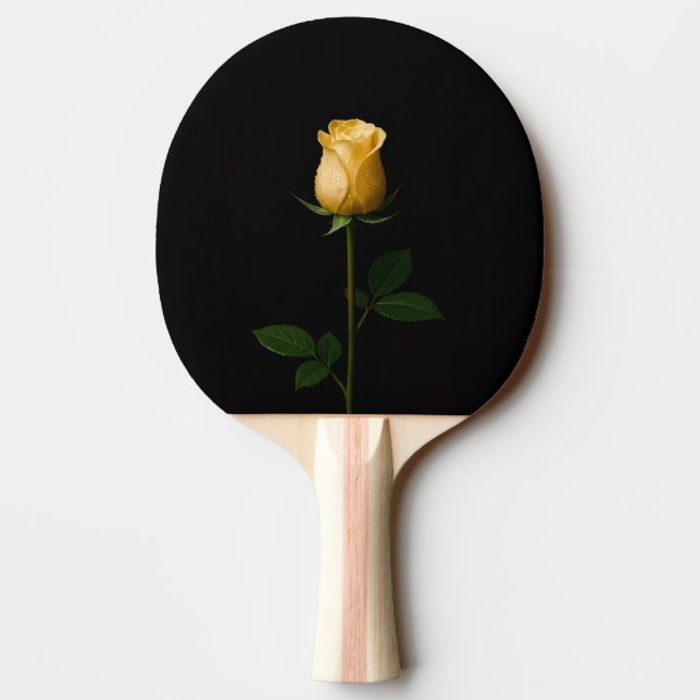 Svart 4 Luxe ping pong-paddle, Solbelyst Gul Ros Pingisracket (Baksidan)