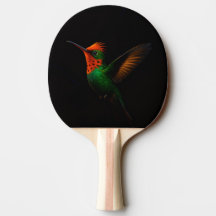 Svart 4 Luxe ping pong-paddle, Tofsad kokette
