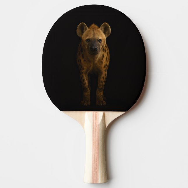 Svart 4 Luxe ping pong-paddle, Vild Fläckig Hyena Pingisracket (Framsidan)