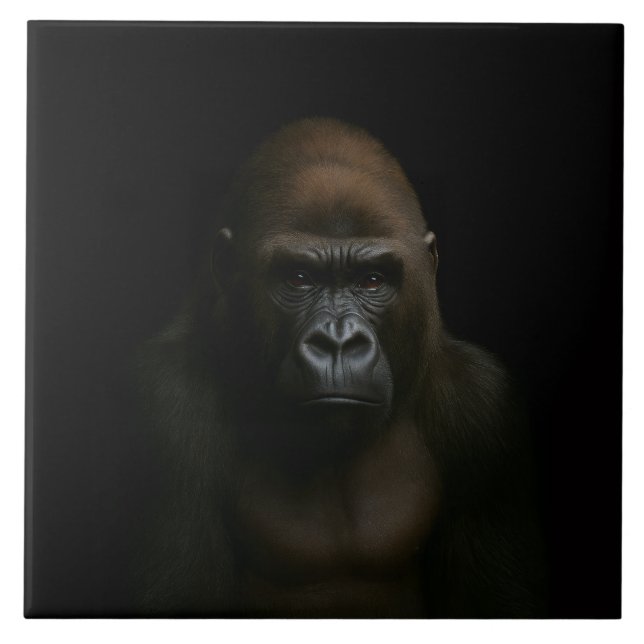 Svart 4 Luxe-platta med gorilla Kakelplatta (Framsidan)