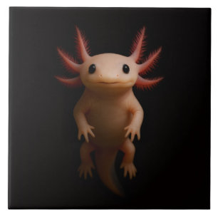 Svart 4 Luxe-platta med mexikansk axolotl Kakelplatta