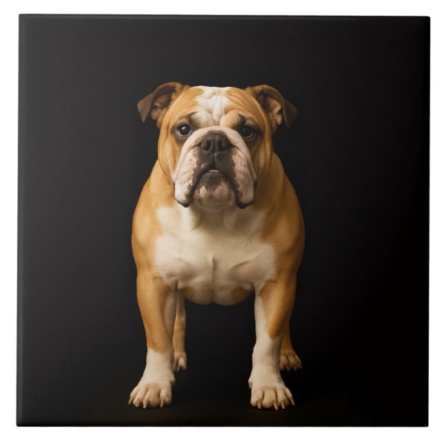 Svart 4 Luxe-platta med Stamina Bulldog Kakelplatta (Framsidan)
