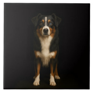 Svart 4 Luxe-platta med Vis Australian Shepherd Kakelplatta