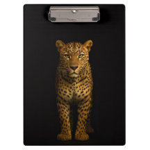 Svart 4 Luxe Urkundklipp, Majestätisk Leopard