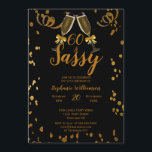 Svart 60:e Födelsedagsfesten | Faux Guld Champagne Inbjudningar<br><div class="desc">60 och Sassy 60:e födelsedag svart | Utformning av Födelsedagsfesten Faux Guld Glitter Det här är ett redo för mall där du kan lägga till party-information till. Om du vill ändra färg eller stil i teckensnittet eller färg i bakgrunden klickar du på anpassa ytterligare i slutet av mallen. Matchande party-förråd...</div>