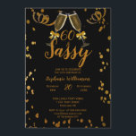 Svart 60:e Födelsedagsfesten | Faux Guld Champagne Inbjudningar<br><div class="desc">60 och Sassy 60:e födelsedag svart | Utformning av Födelsedagsfesten Faux Guld Glitter Det här är ett redo för mall där du kan lägga till party-information till. Om du vill ändra färg eller stil i teckensnittet eller färg i bakgrunden klickar du på anpassa ytterligare i slutet av mallen. Matchande party-förråd...</div>