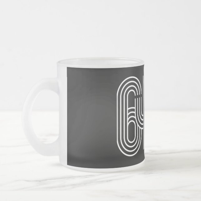 Svart 6453-mugg frostad glasmugg (Vänster)