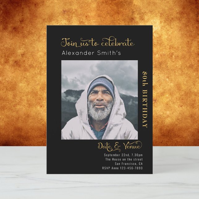 Svart 80-dagarsinbjudan inbjudningar (Skapare uppladdad)