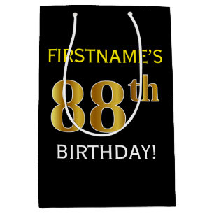 Svart 88th födelsedag för Fauxguld +
