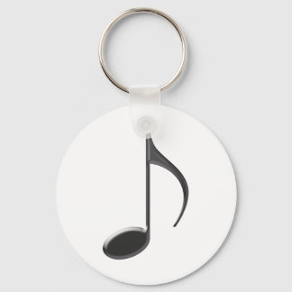Svart 8th Music Note Nyckelring