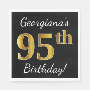 Svart 95th födelsedag för Fauxguld + Pappersservett