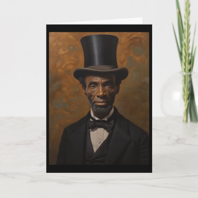 Svart Abraham Lincoln Juneteenth Män Afro Kung  Kort (Framsida)
