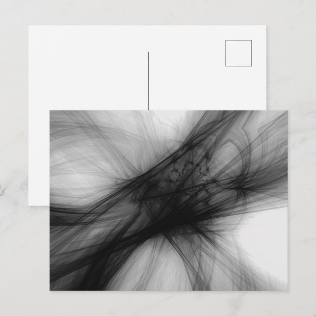 Svart abstrakt - B&W Vykort (Fram/baksida)