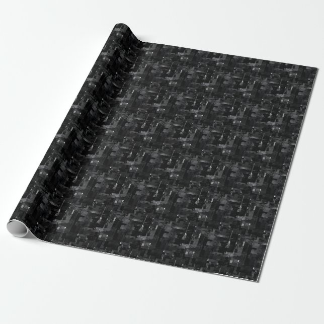 Svart abstrakt färg  presentpapper (Utrullad)
