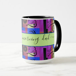 Svart Abstrakt för Pappa Bright Ringer 15 oz Mugg