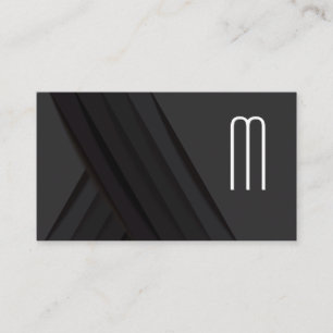 Svart Abstrakt Paneler Monogram Visitkort