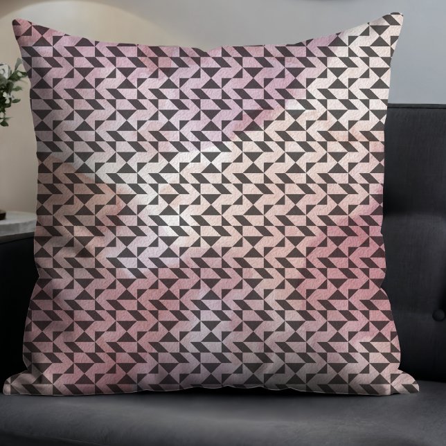 Svart Abstrakt Patten Rosa Watercolor Background Kudde (Skapare uppladdad)