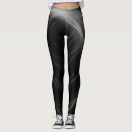 Svart abstrakt tunnel - damasker leggings