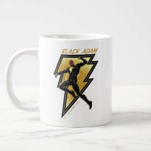 Svart Adam Lightning Bolt Character Illustration Jumbo Mugg