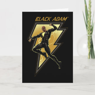Svart Adam Lightning Bolt Character Illustration Kort