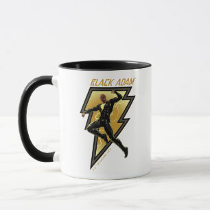 Svart Adam Lightning Bolt Character Illustration Mugg