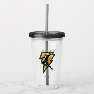 Svart Adam Lightning Bolt Character Illustration Take Away Mugg