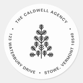 Svart adressetikett för Business Corporate Helgdag Runt Klistermärke